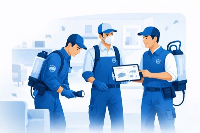 Équipe Mr Nuisibles en diagnostic sur site