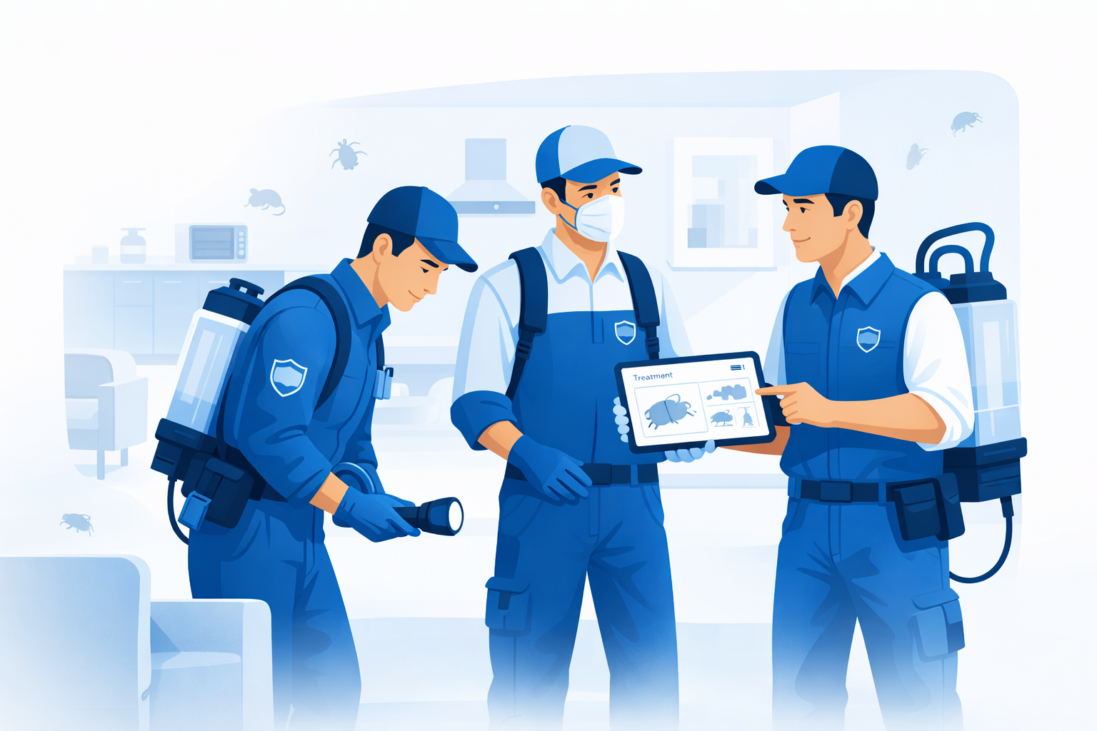 Équipe Mr Nuisibles en diagnostic sur site